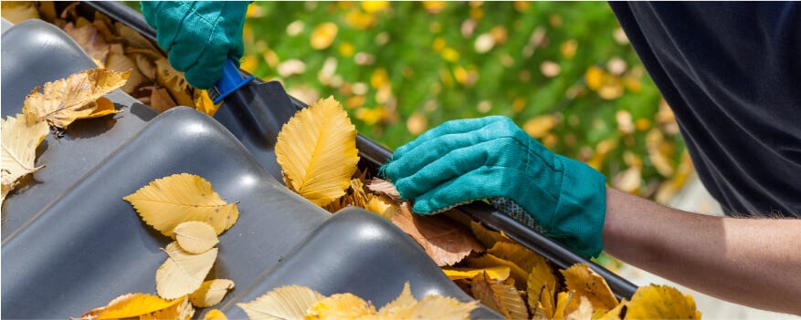 cleaning gutters