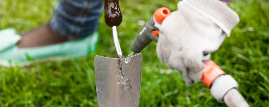 Person working on lawn