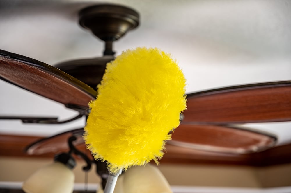 dusting ceiling fan