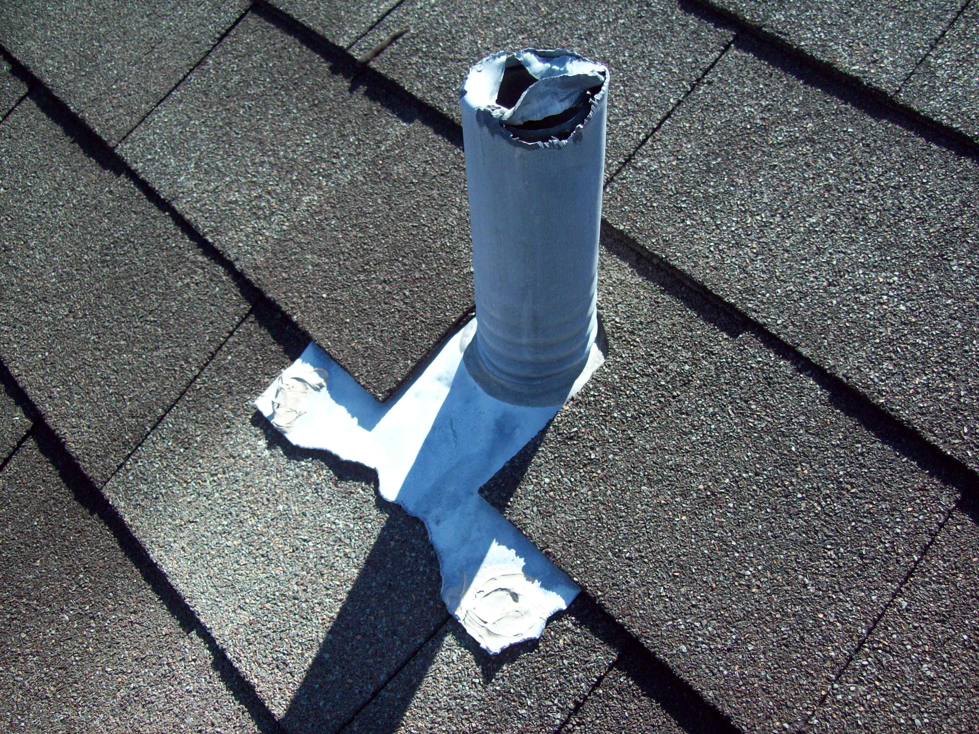 plumbing vent pipe on roof