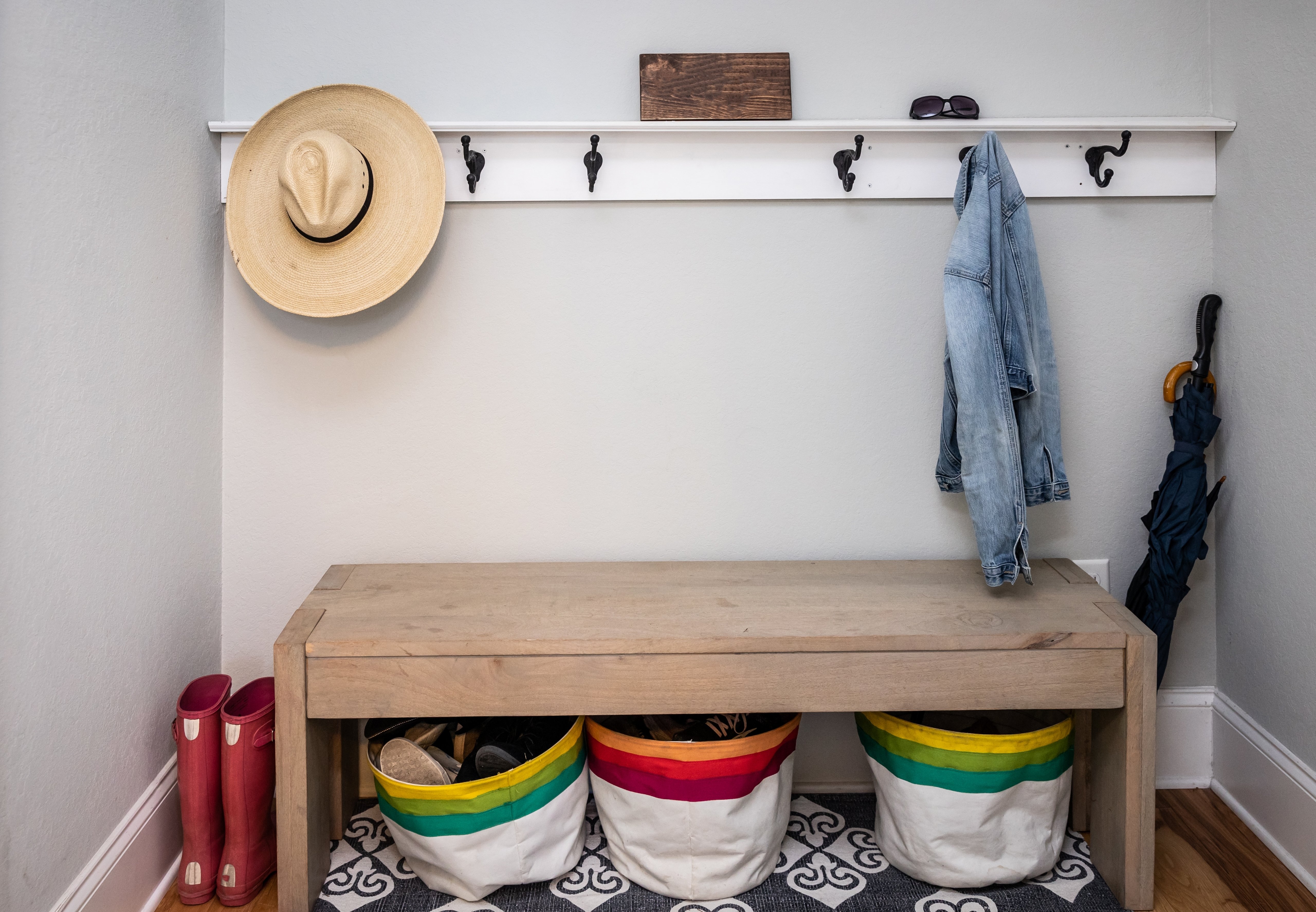 entryway with hat rack